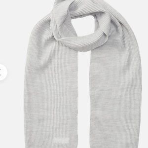 NWT Victoria's Secret PINK Logo Knit Rib Scarf - Light Grey